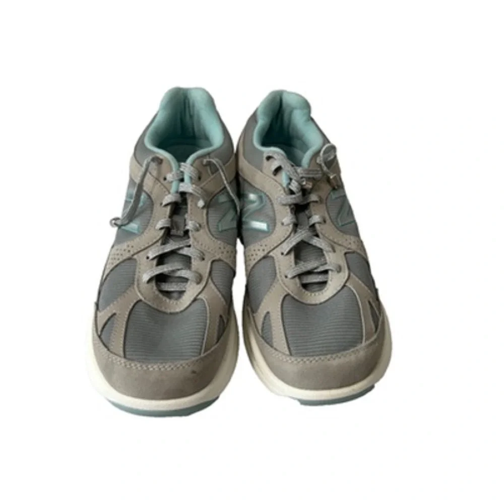 New Balance WW877SB Women's Gray Teal Leather Comfort Walking Sneaker US Size 11